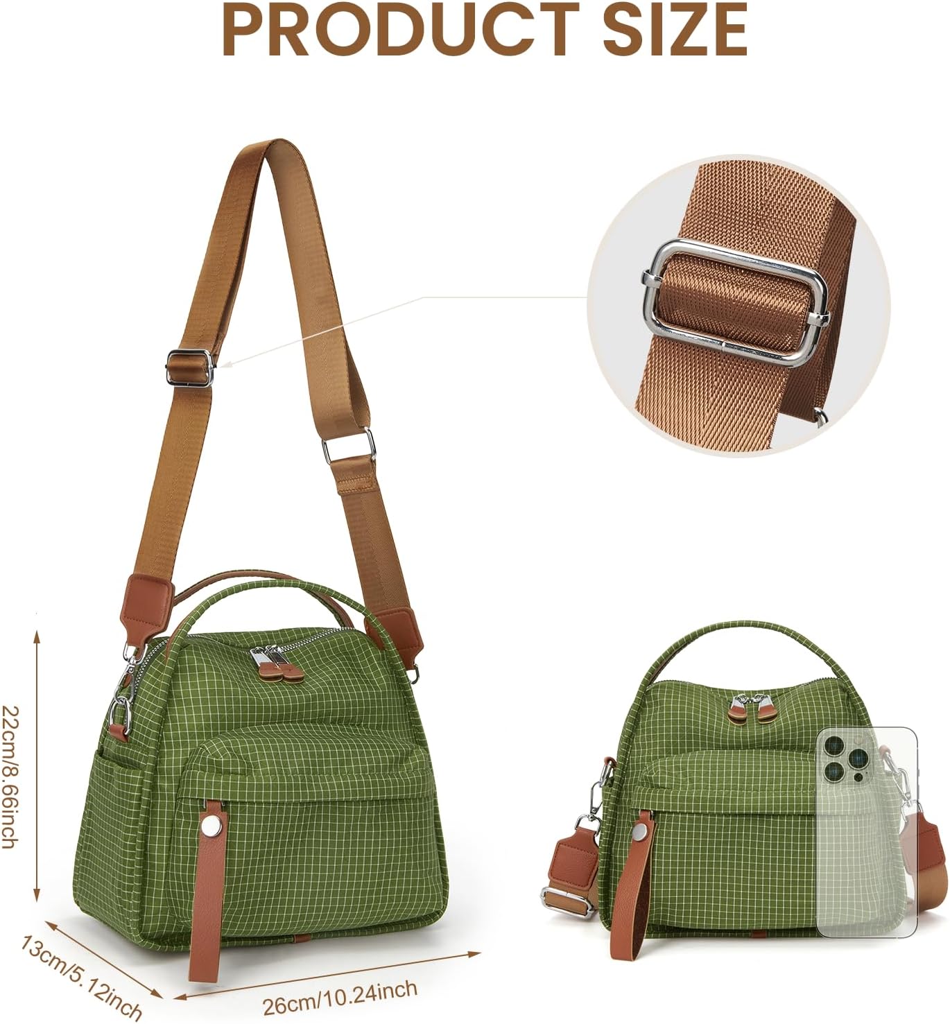 Women's Elegant Solid Color Shoulder Bag Fashionable Zipper Crossbody Bags Soft Top Handle Handbag Purse - Image 6