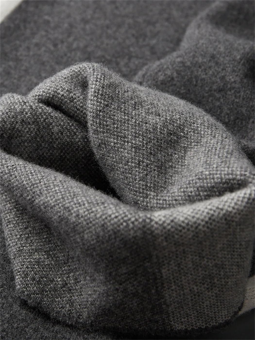 Men's 100% Merino Wool Pants High Waist Wide Leg Knit Trousers Winter Thicked Thermal Soft Jogger Sweatpants