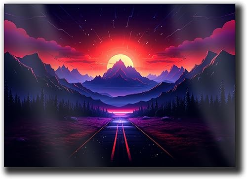 Unique Synthwave Style Retro Art, 80s style art, framed poster print, guest room art, cool living room art, poster Wall Art, poster