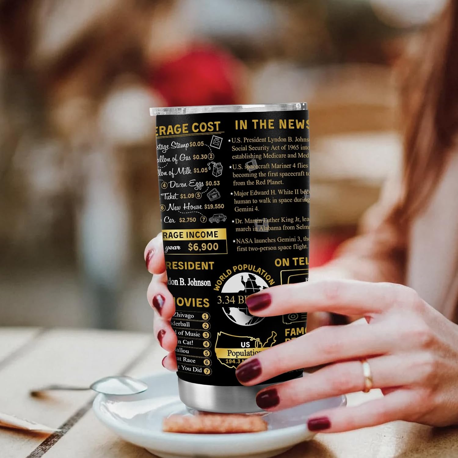 Happy 60th Anniversary Wedding Gifts for Men Women 60th Anniversary Tumbler 60 Years Wedding Gifts for Couple Wife Husband Back in 1965 Stainless Steel Vacuum Insulated Tumbler 20 oz - Image 5