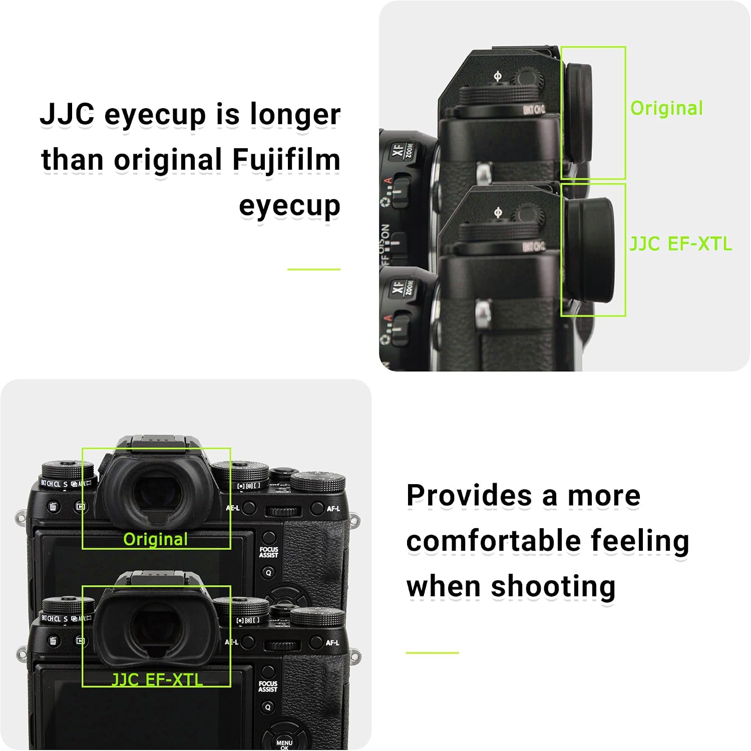 JJC Soft Eyecup Eye Cup Eyepiece for Fuji X-T5 X-T4 X-T3 X-T2 X-H2 X-H2S image 5