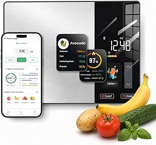 Smartvita Küchenwaage, Hochpräzise Ernährungswaage, Haushalts-Backen, Küchenwaage, Edelstahl, Smart Kaffeewaage