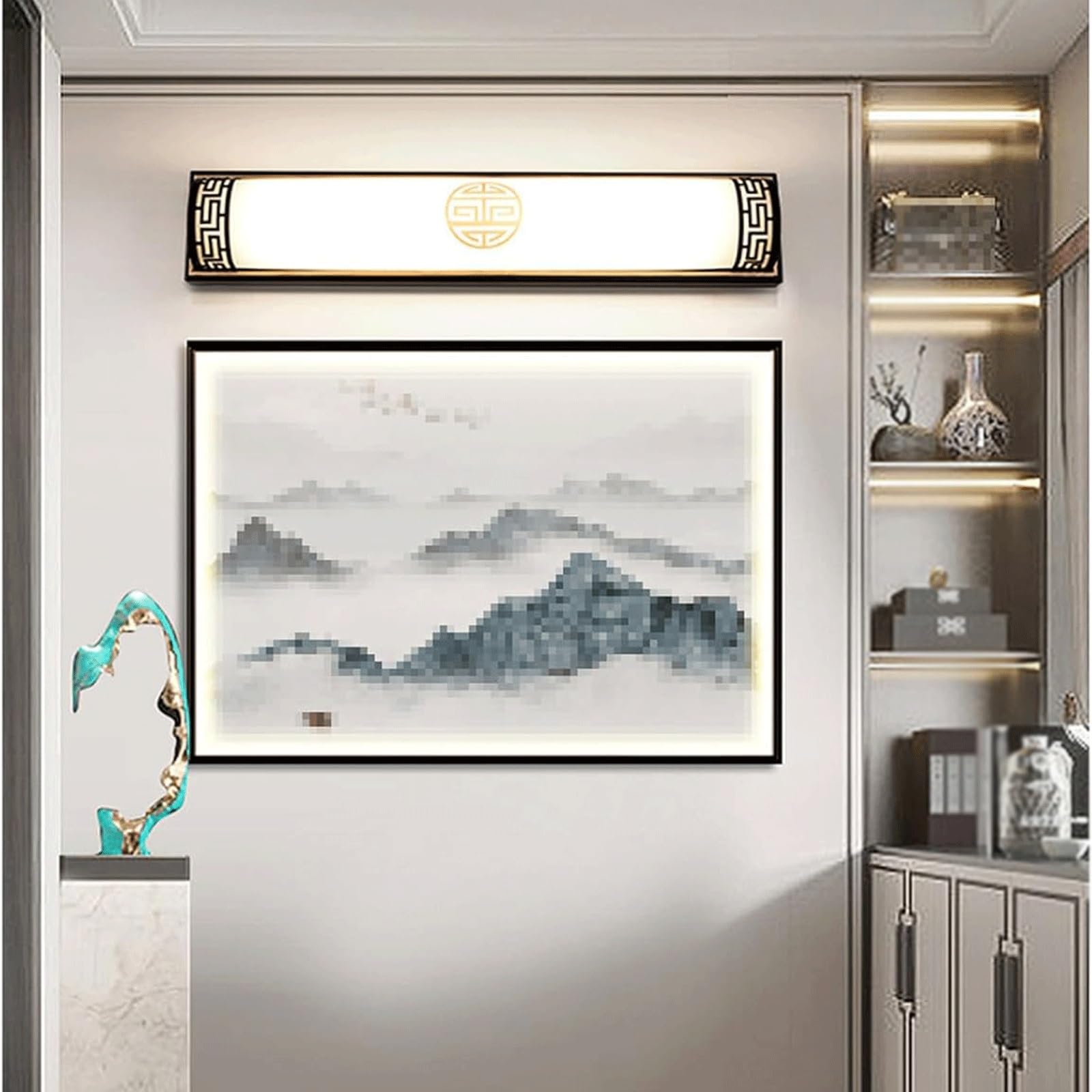 Aplique de Pared, Luces de tocador, Barra de luz de tocador de baño de acrílico, 3000k, Accesorios de iluminación de baño LED sobre Espejo, fácil de Instalar(Noir,62cm)