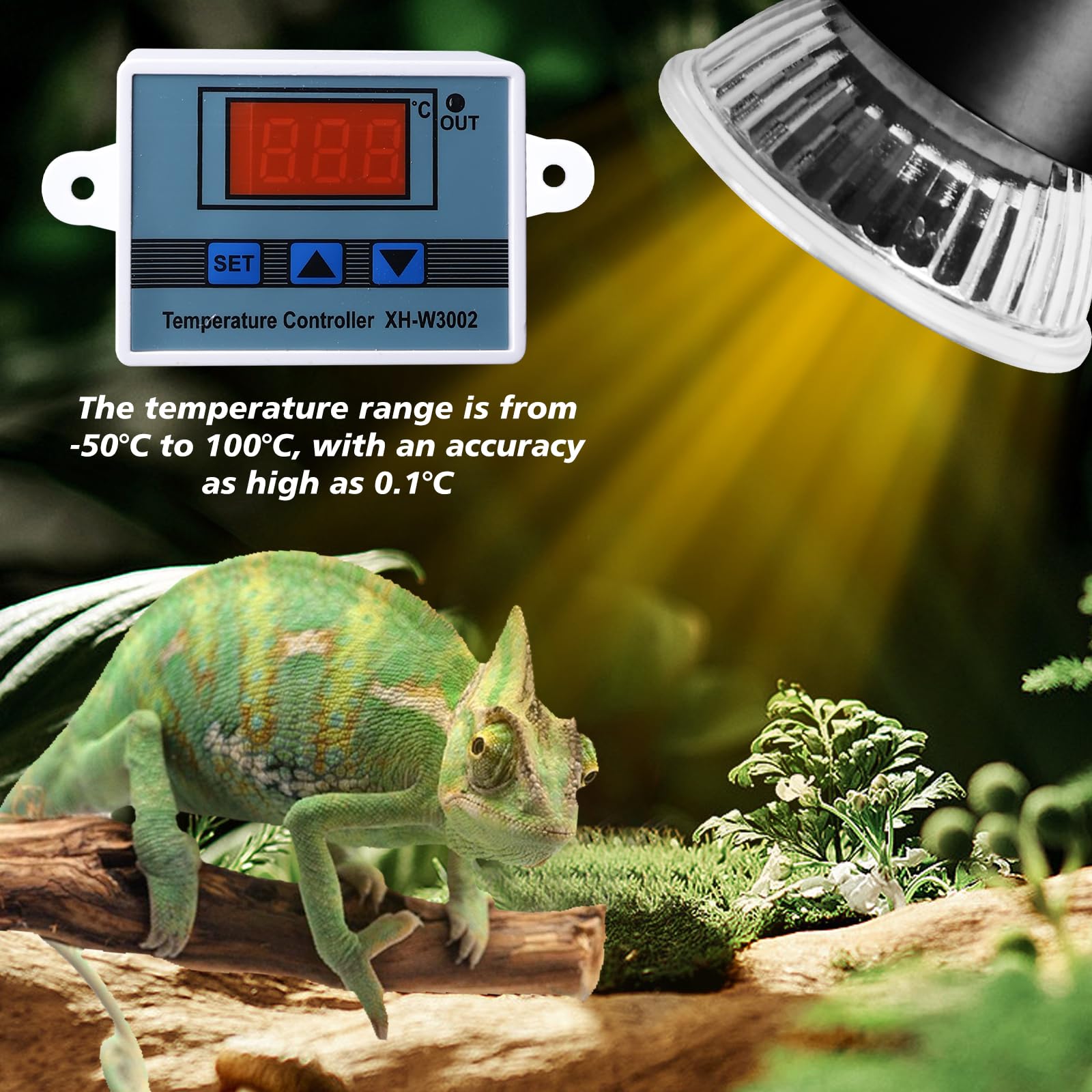 SUNOYA Reptilien Wärmelampe 25W/50W - Keramik E27 Mit Temperaturregler Für Schildkröten, Schlangen & Eidechsen