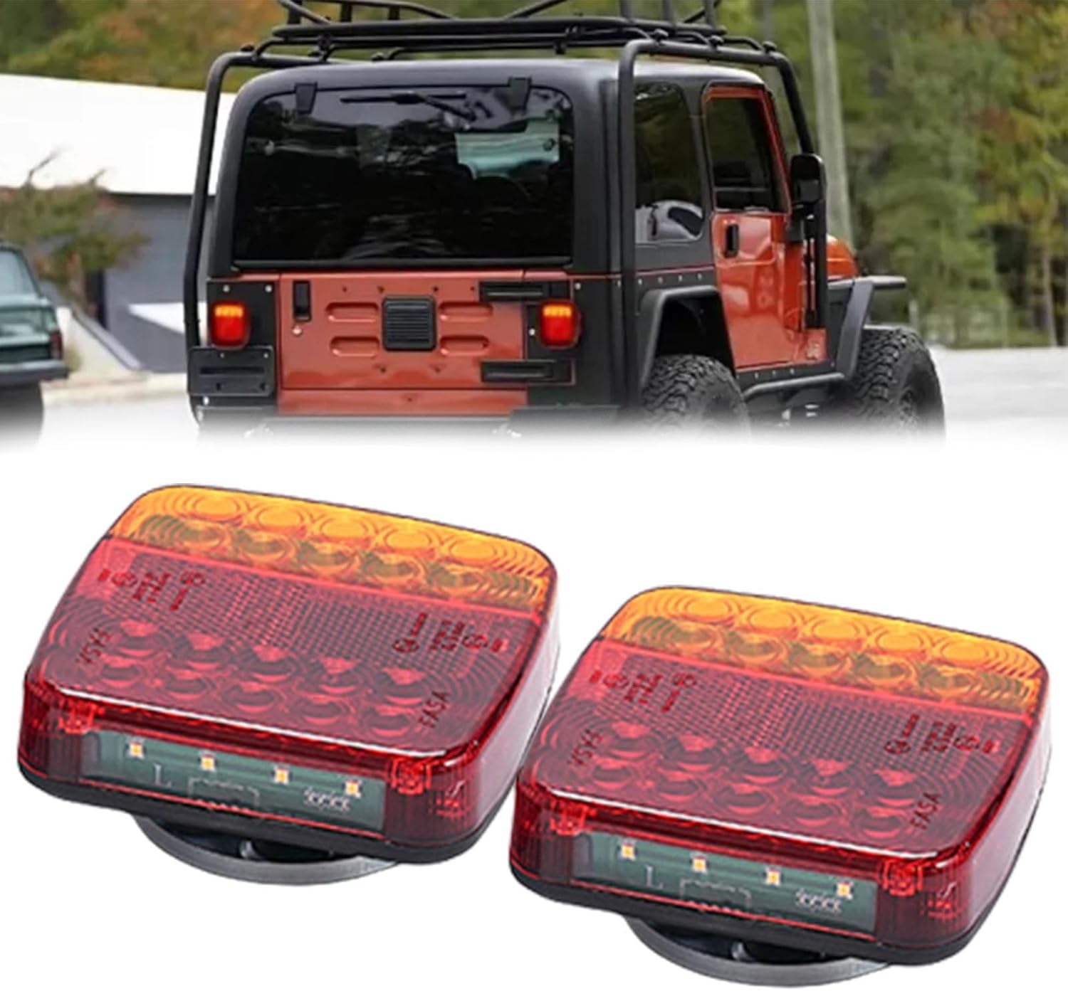 Wireless Magnetic Trailer Lights Kit for Towing and as Tail Light, Rechargeable LED Tail Light Kit for Tow Truck for Camper Boat Caravan Turn Signal Brake Running Stop, Ip67 Waterproof
