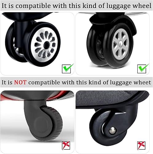 Miniatura 3 de TOYMIS 8 fundas para ruedas de equipaje, fundas protectoras de rueda de maleta portátil, fundas protectoras de rueda de equipaje de silicona