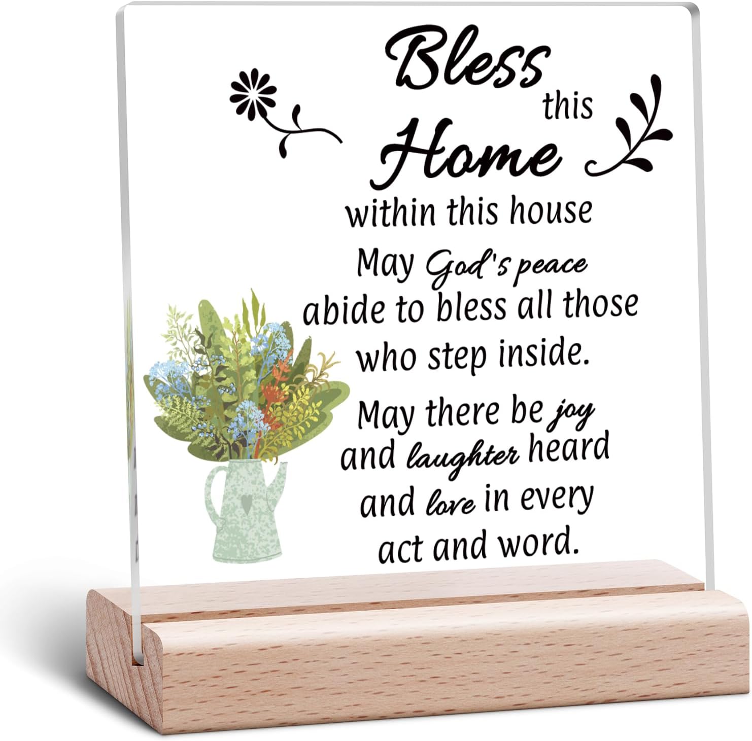 New Home Acrylic Plaque House Warming Gifts for New Homeowners First Home Gift for Couple Women First Apartment Keepsake Moving in Clear Desk Decorative Acrylic Plaque with Wooden Stand Desk Decor