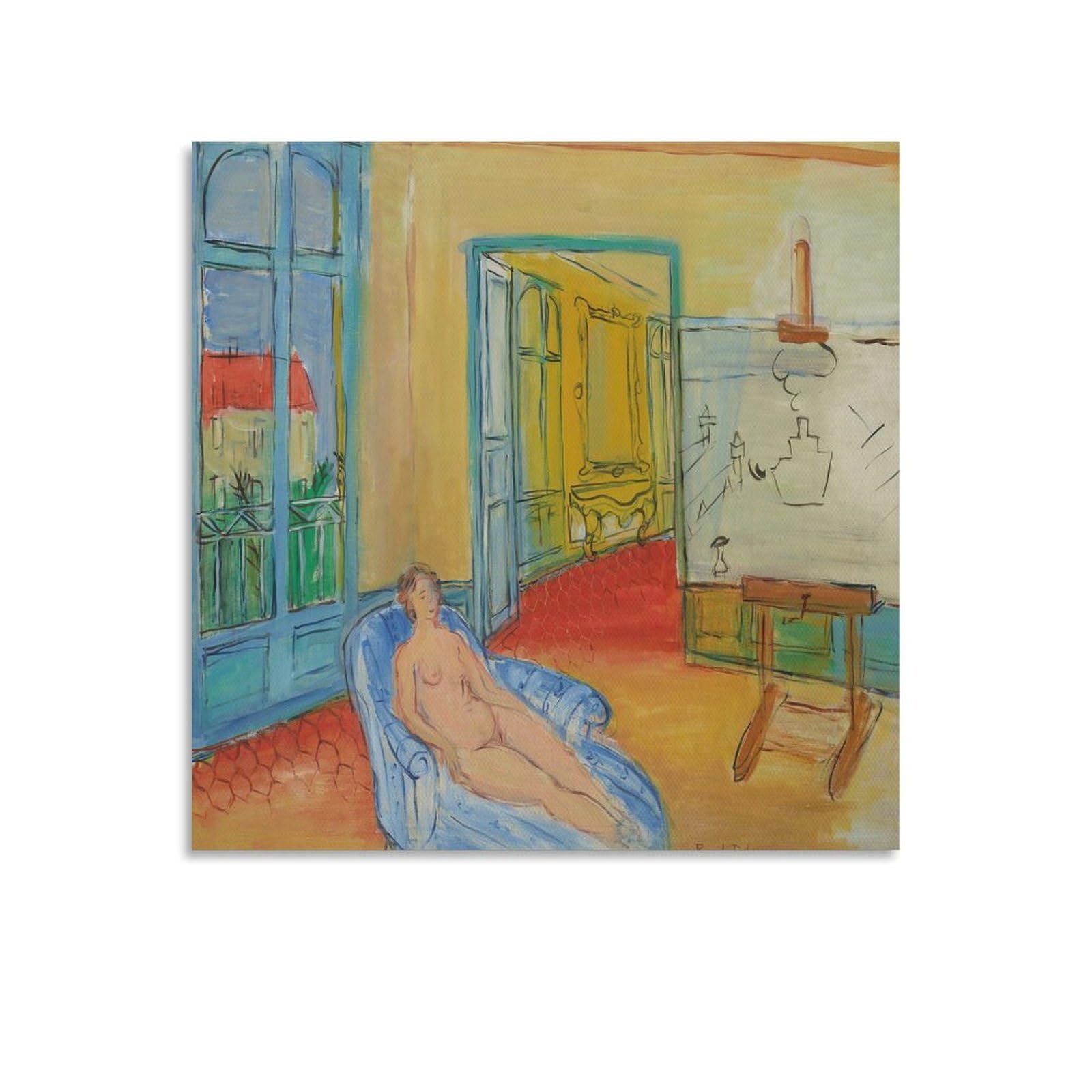 KLAGCBDF Raoul Dufy De La Place Arago Poster Print Art Wall Painting Canvas Posters Modern Bedroom Decor 24x24inch(60x60cm)