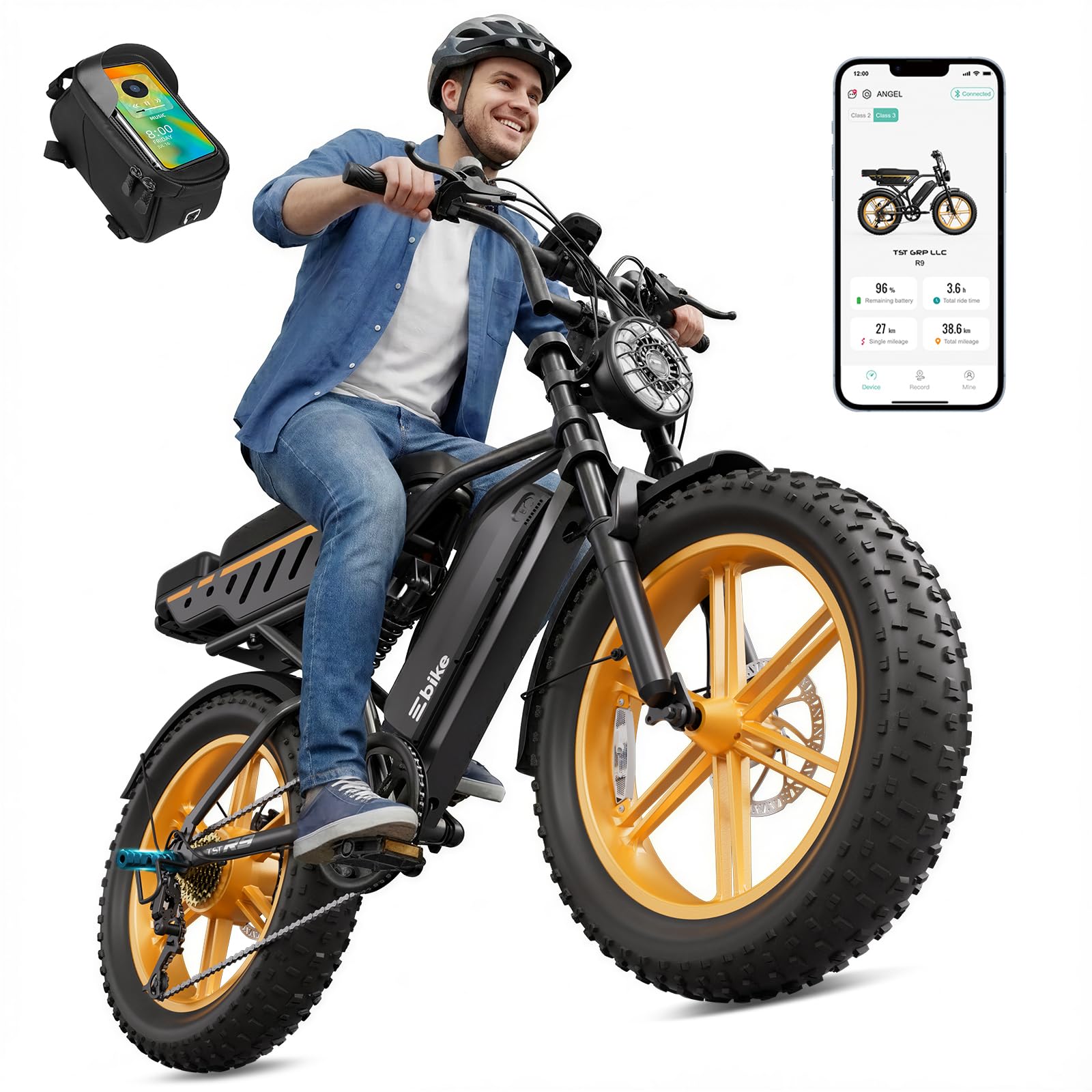 TS TST GRP LLC lectric Bike for Adults,Peak 1500W Motor Retro Ebike,20"x 4.0" Fat Tire E Bike,48V 15Ah Removable Battery,Dual Suspension,for City Commuting,Mountain