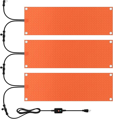 Vista 28 de Timgle 3 tapetes para derretir nieve, 10 x 30 pulgadas, tapete térmico de goma antideslizante con cable de alimentación, almohadilla térmica