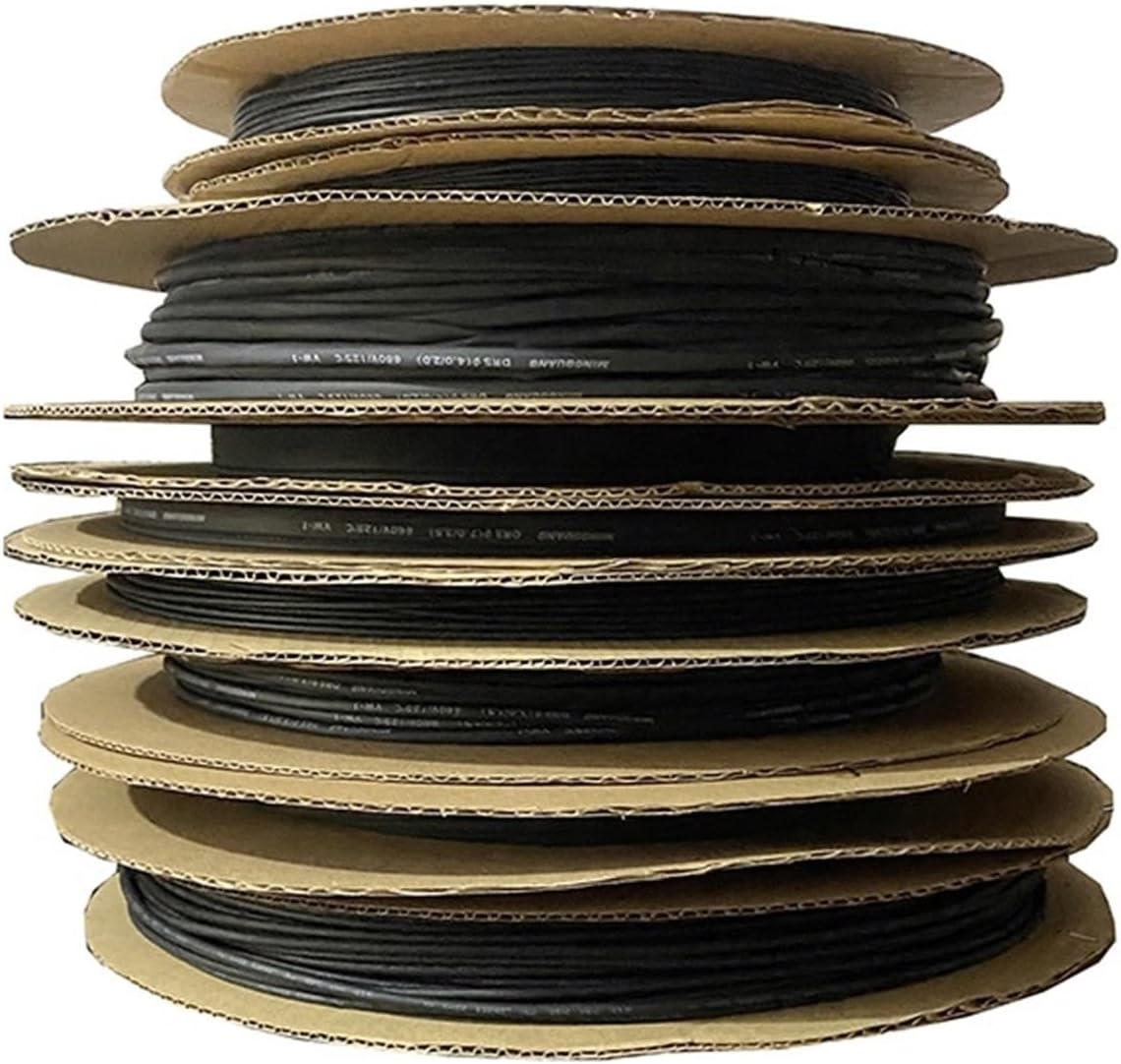 100 Meters 2:1 Polyolefin Heat Shrink Tube Shrinkable Tubing Insulating Cable Sleeve Black Diameter 5/6/7/8/10/11/12mm(10mm)