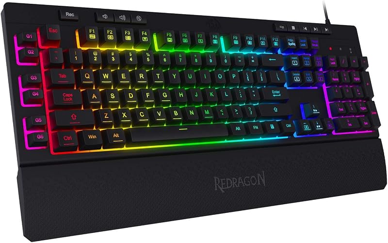 Redragon K512 Shiva RGB Gaming Billentyűzet Membrán Wrist Rest - black
