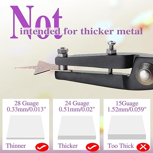 Miniatura 7 de SPEEDWOX Alicates perforadores de agujero de metal para joyería de 0.071 in de diámetro, hoja de metal de agujero redondo de calibre 24 de grosor de