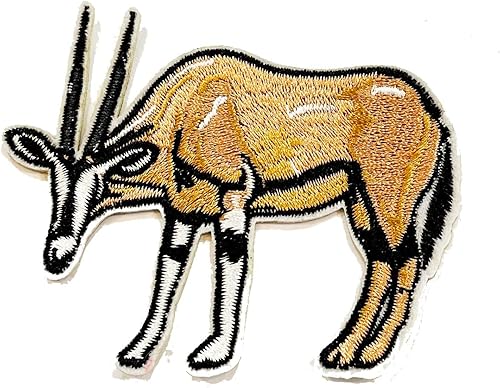 Antelope Patch Embroidered Iron-onSew-on Decorative Embroidery Applique Clothing Vest Jacket Premium Stitching Nature Wild Animals Africa African