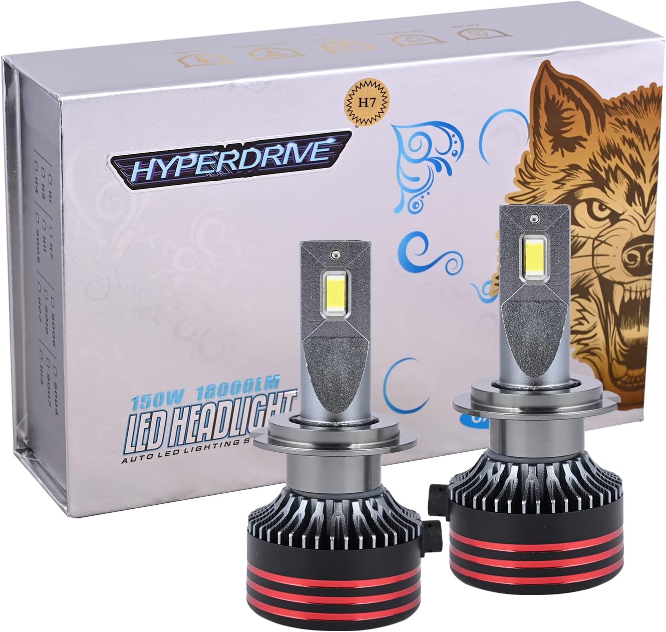 Thump THHBH07 HYPERDRIVE H7 150W LED Headlight Conversion Kit Headlamp