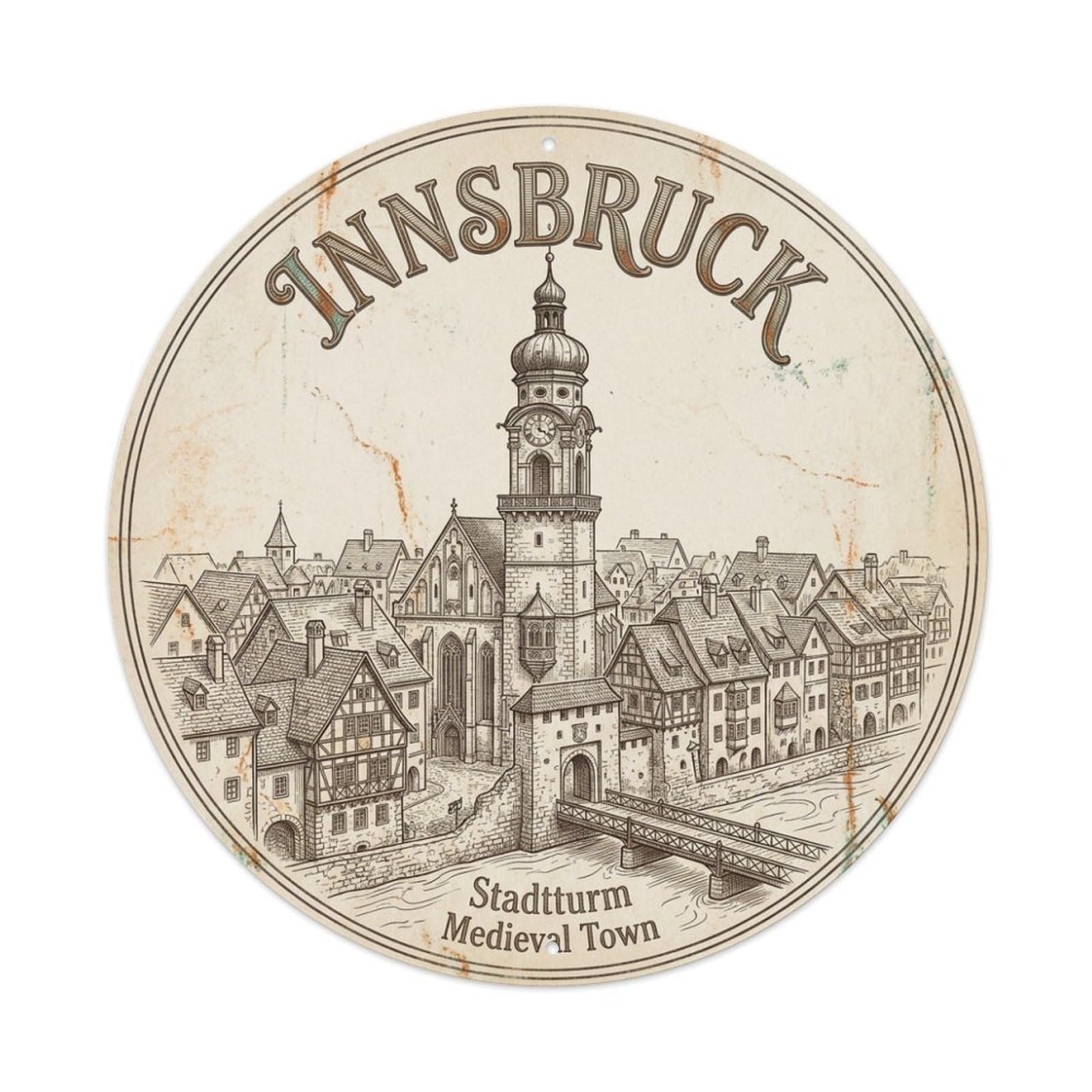 Vintage Travel Innsbruck Austria Timeless Metal Tin Sign
