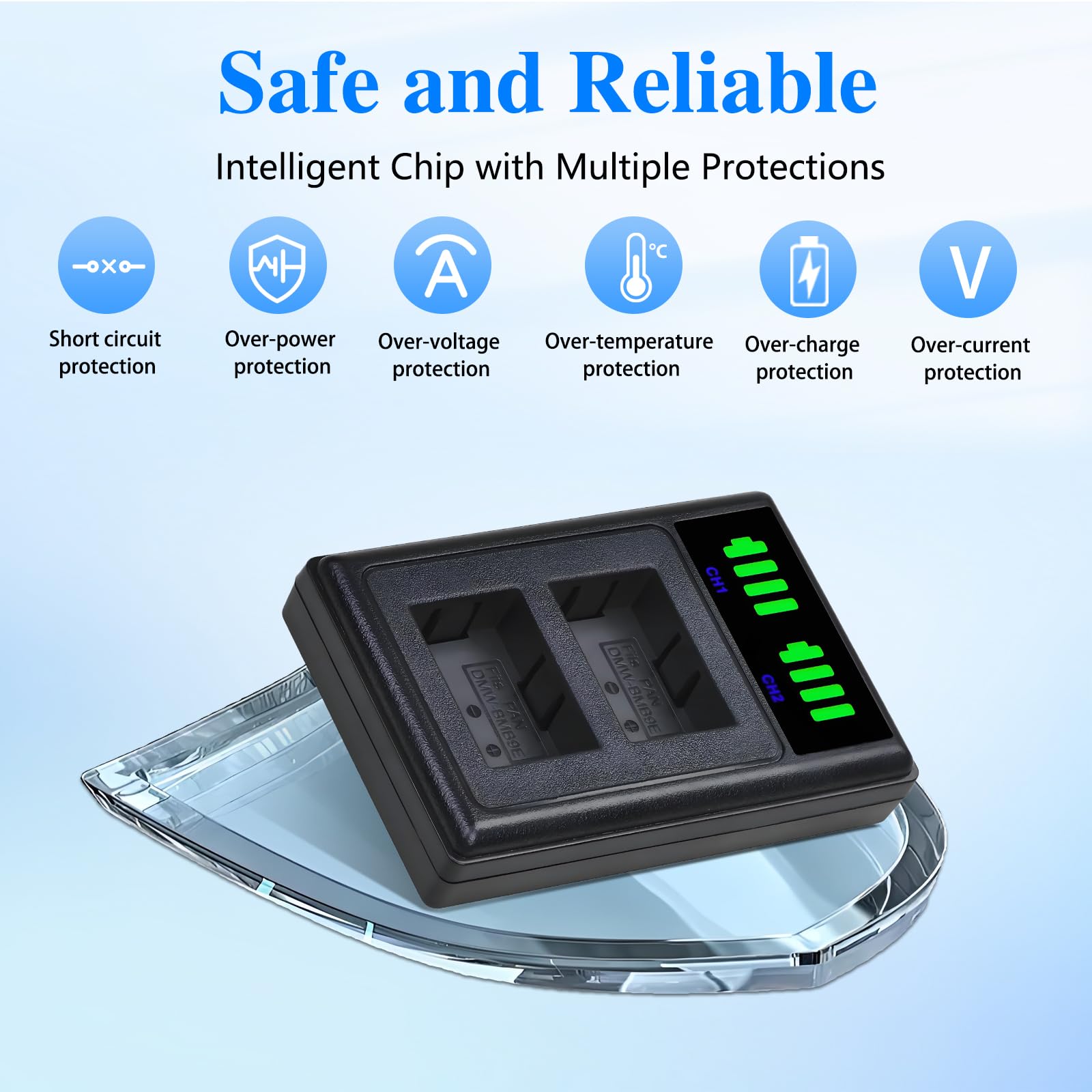 DSTE Lot De 2 Batteries Li-ion BLM-1 Compatibles Avec Olympus E-300 E