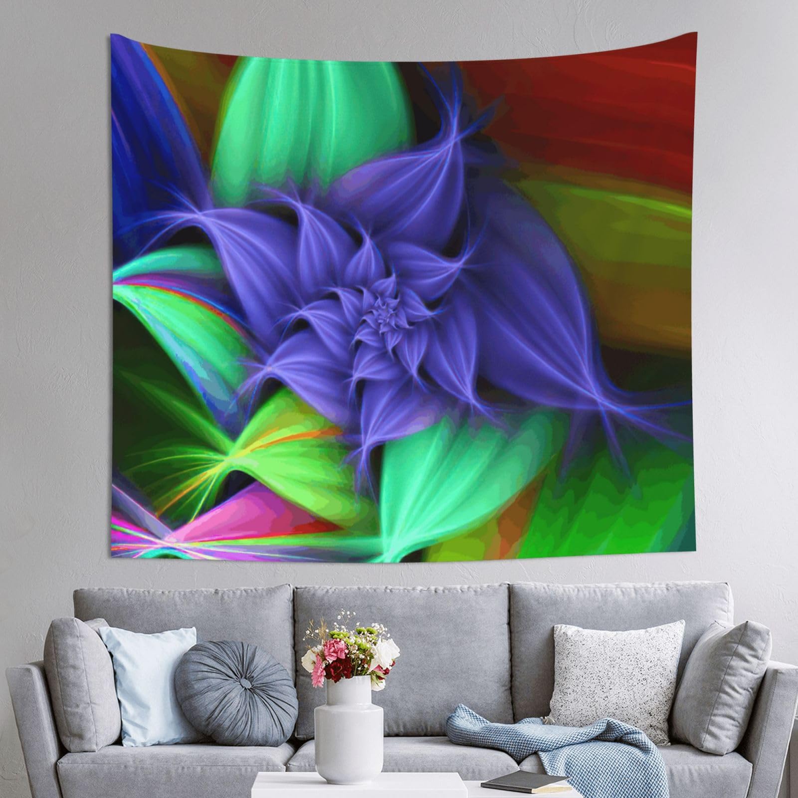 Tapiz grande floral JEJEA de 152x130 cm para decorar la pared de tu dormitorio con estilo 8