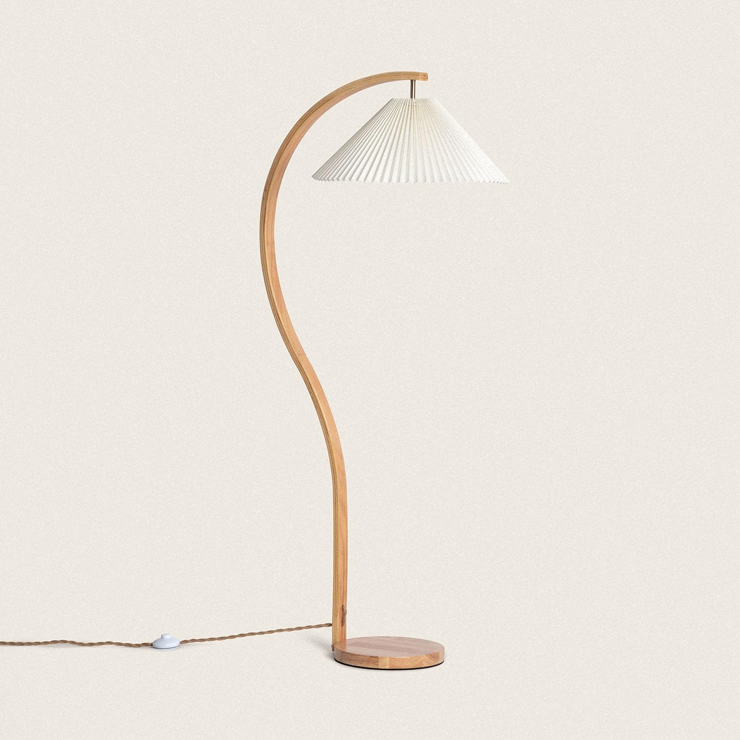 Lampe de table Lampe de lecture en bois Lampe de chambre Abat-jour textile blanc, métal tissu