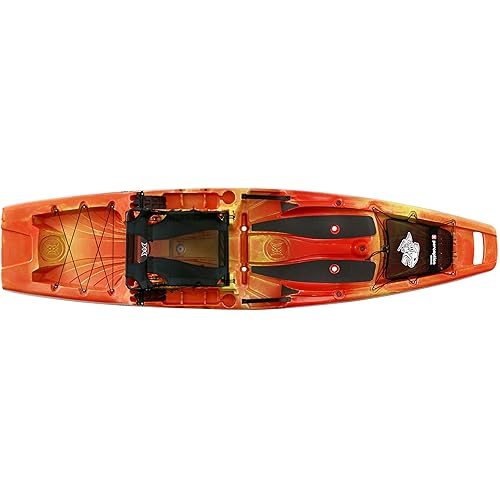 Perception Outlaw 11.5 | Sit on Top Fishing Kayak | Fold Away Lawn Chair Seat | 4 Rod Holders | Integrated Tackle Trays | 11' 6"