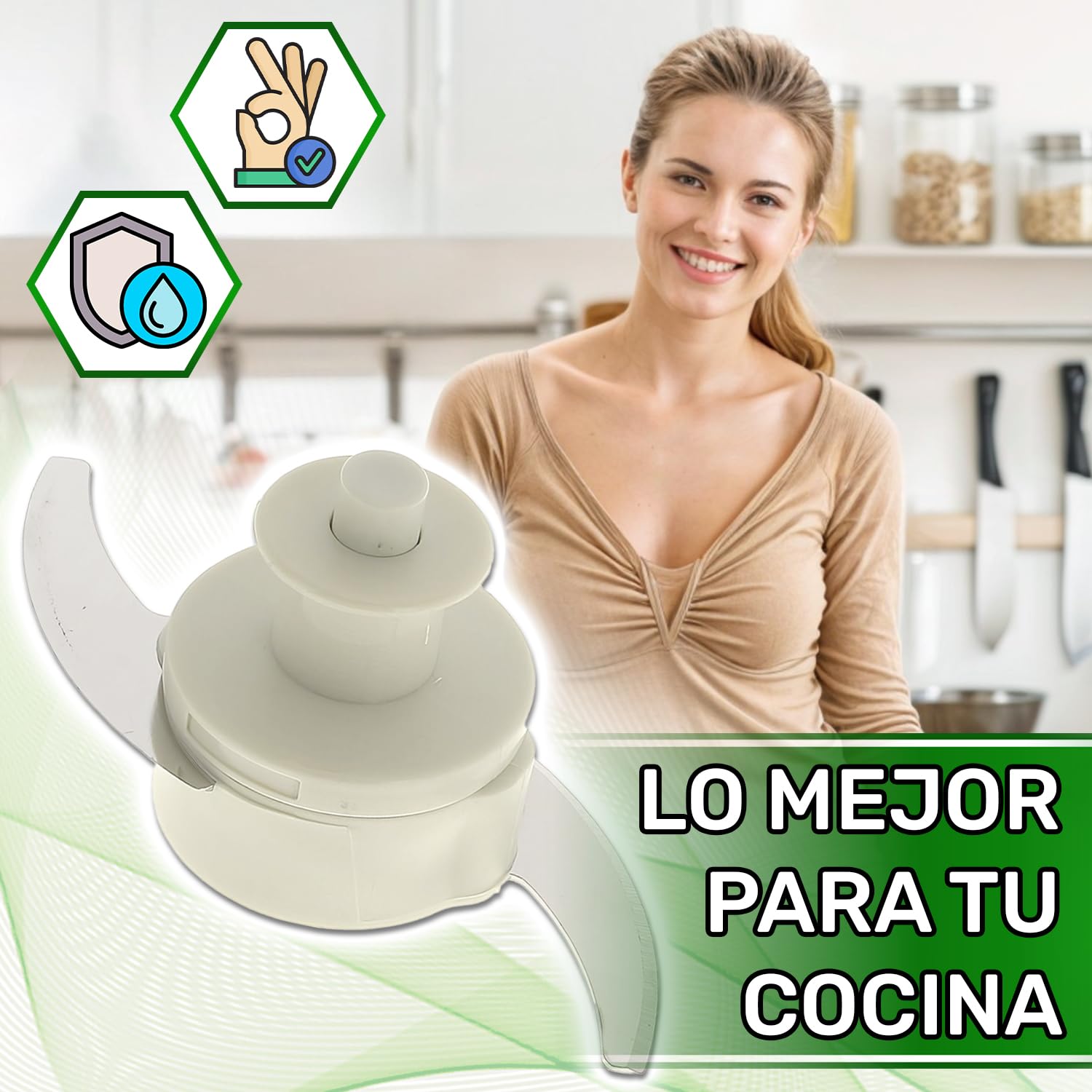 ONIX TECH Cuchilla con Código Original 5843515 para Moulinex Moulinette A643 A644 A645 - Garantía de 5 Años