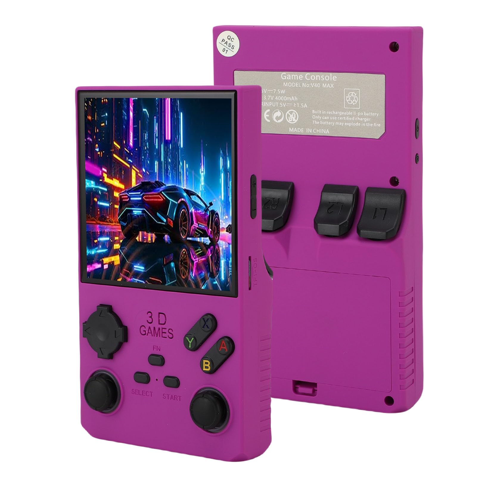 Console di Gioco Portatile retrò da 4" con Spazio di Archiviazione da 256 GB per, Dispositivo di Gioco Portatile per Divertimento Illimitato, Schermo in Vetro Temperato da 4,0 Pollici per