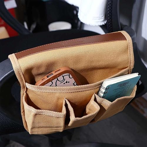 Miniatura 6 de 1 bolsillo lateral para silla de exterior, bolsa de almacenamiento para reposabrazos, organizador plegable portátil para acampar al aire libre