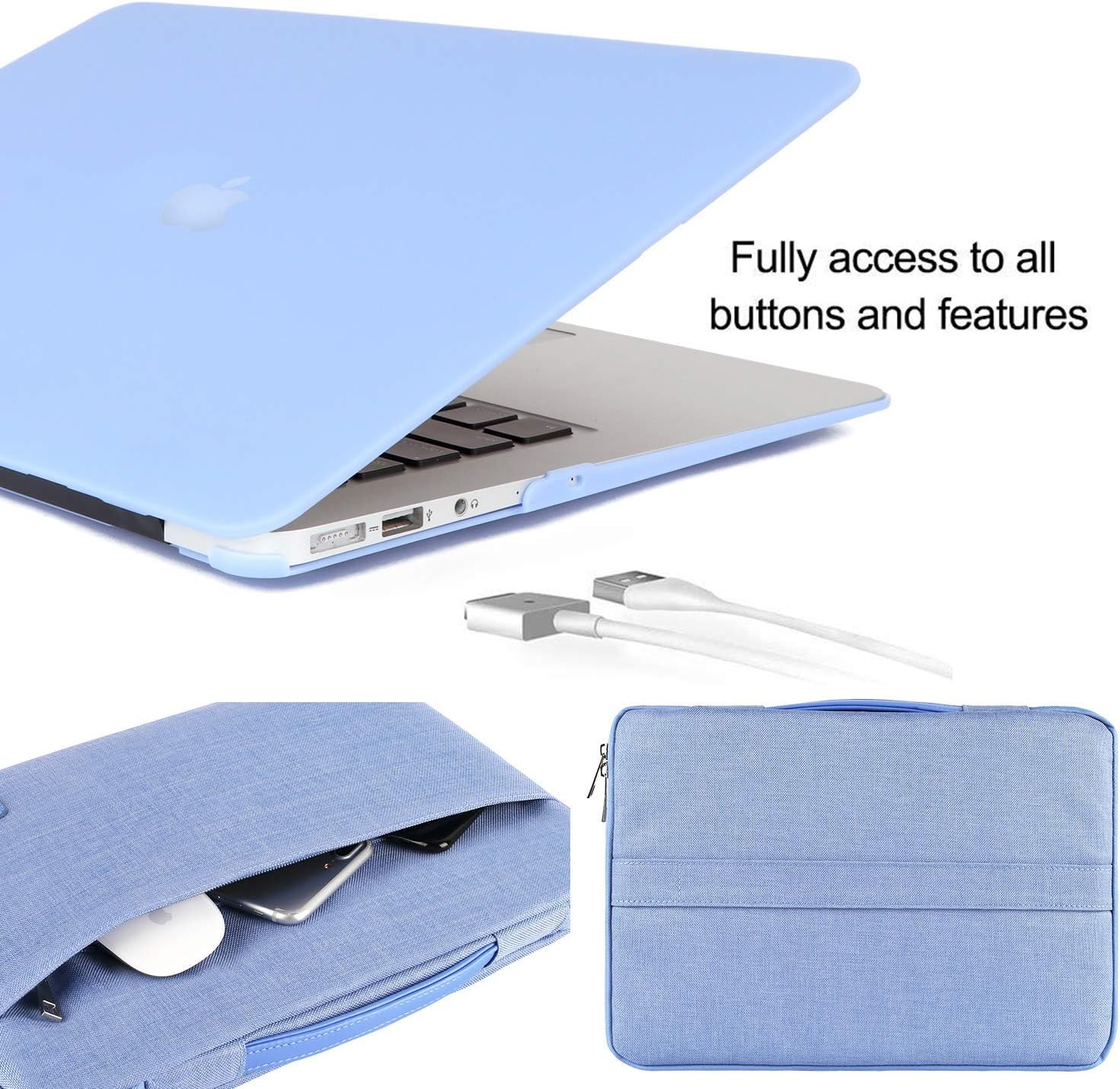 Up To 40% OFF iCasso Case Compatible with MacBook Air 13 inch Case 2010-2017 Release Model A1369/A1466 Bundle Set, Plastic Hard Case Shell, Sleeve Bag, Screen Protector, Keyboard Cover and Dust Plug - Serenity Blue Big Sale iCasso Case Compatible with MacBook Air 13 inch Case 2010-2017 Release Model A1369/A1466 Bundle Set, Plastic Hard Case Shell, Sleeve Bag, Screen Protector, Keyboard Cover and Dust Plug - Serenity Blue