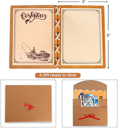 Miniatura 2 de DEPLEE Tarjetas de madera de camping con diseño único para el día del padre, cumpleaños o cualquier ocasión, tarjetas de feliz aniversario, tarjeta