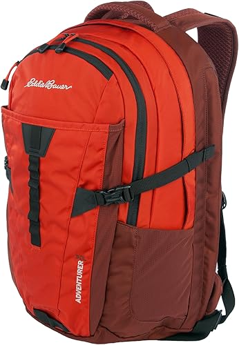 Eddie Bauer Mochila Adventurer con compartimentos de organización y funda compatible con hidrataciónportátil, Adventurer - Picante, 30L