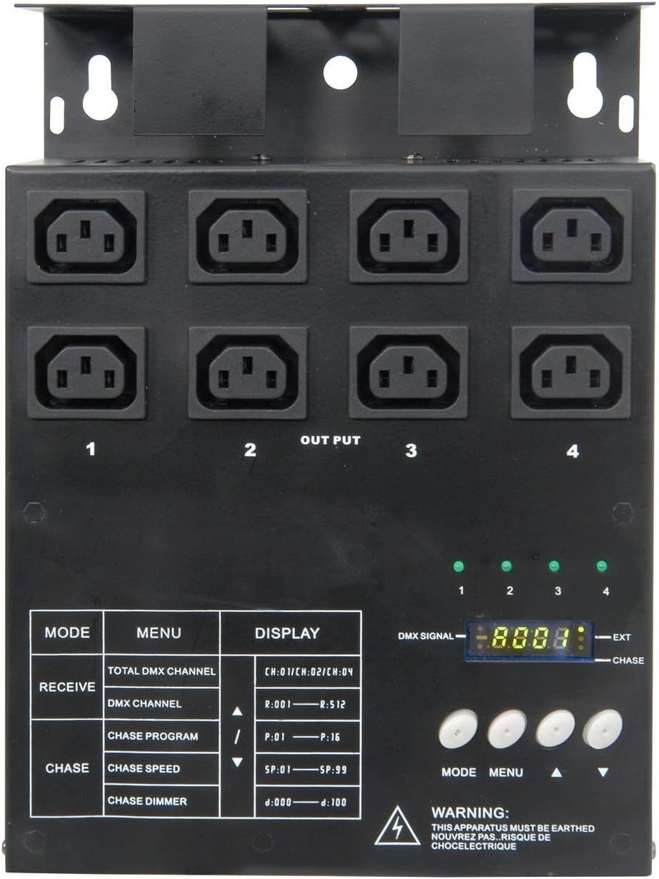DMX Lighting Dimmer Pack 4 Channel IEC Output
