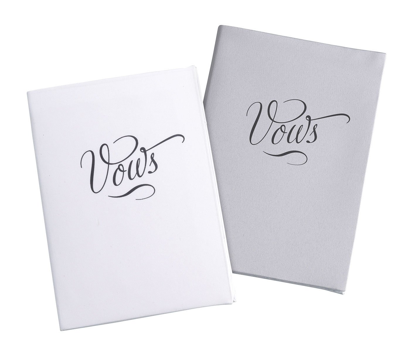 Wedding Ceremony Silver Satin Vows Books, White