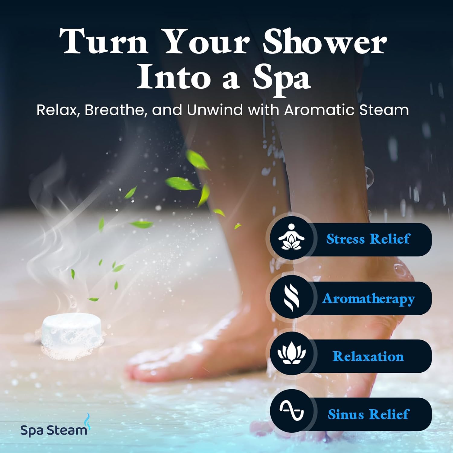 Shower Steamers Aromatherapy – Eucalyptus Mint & Menthol Shower Bombs with Essential Oils for Sinus Relief, Stress, Relaxation – Spa Gift Set for Women & Men – Natural Shower Tablets – 15-Pack - Image 2