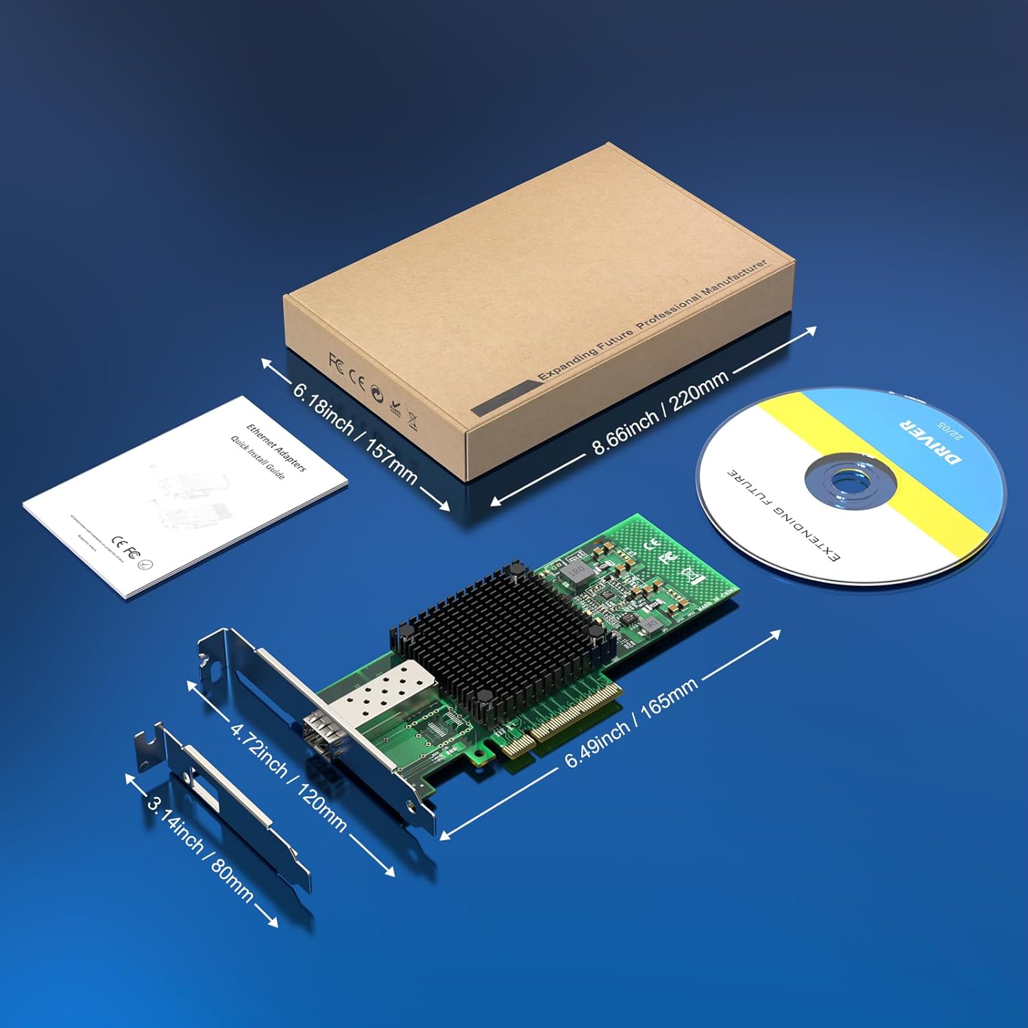 EDUP 10Gb PCI-E Network Card NIC with Intel 82599EN Chip, Single SFP+ Port, PCI Express X8, Compare to Intel X520-DA1(Intel E10G41BTDA), Ethernet LAN Adapter Support Windows Server/Linux/VMware