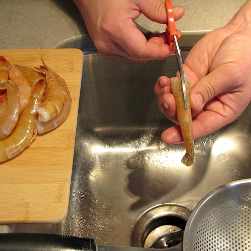 Miniatura 6 de Treasure Gurus - Tijeras de acero inoxidable para mariscos y camarones, tijeras de cocina para alimentos, herramienta de corte de mariscos