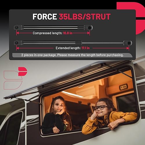 Miniatura 32 de BDFHYK C16-17796 20 inch 110Lbs/490N Gas Struts Shocks Lift Support for are Leer Camper Shell Topper Rear Window, Truck Bed Cover, Cabinet lid Door
