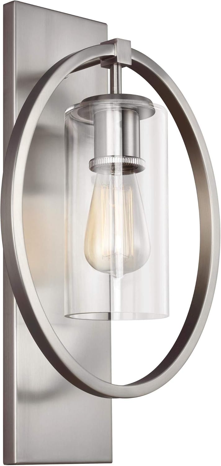 Sea Gull Lighting WB1846SN Marlena - One Light Wall Sconce in Transitional Style - 10.5 Inches Wide by 18 Inches High, Finish Color: Satin Nickel