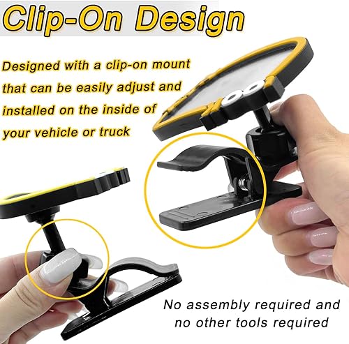 Vista 9 de JONMON Espejo retrovisor interior automotriz para bebé, pequeño clip ajustable orientado hacia atrás del asiento retrovisor, clip convexo