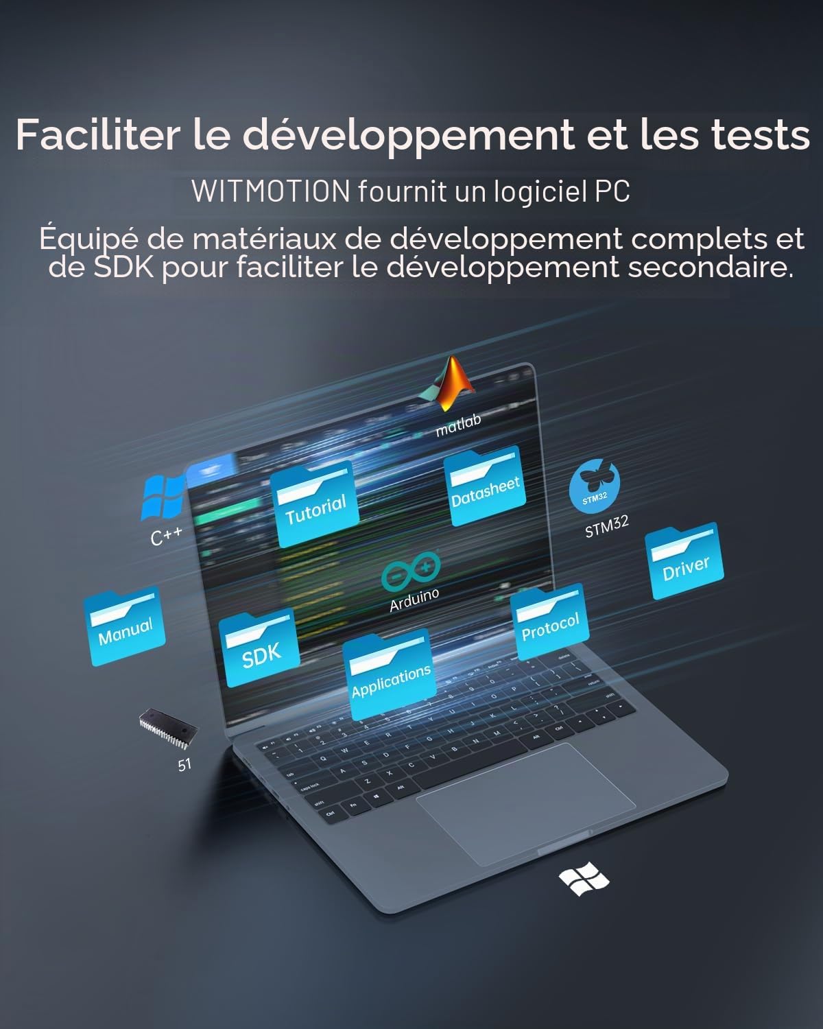[Enregistreur d'accéléromètre IMU] WT901C-232 Capteur d'inclinaison 9 axes, accélération 3 axes, gyroscope, magnétomètre, inclinomètre, boussole numérique, module USB RS232 MPU9250