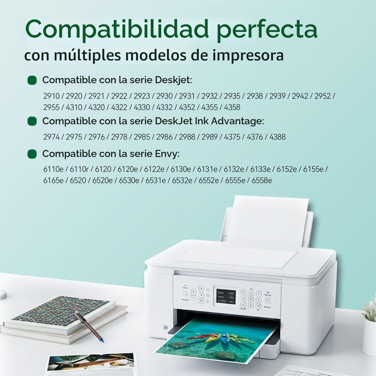 Cartuchos 308XL BK/CMY - 730/600+ Páginas, Reemplazo para Originale Tinta HP 308 Negro & Color, para HP Envy 6120e 6122e 6132e 6520e 6530e 6532e 6558e 6110e 6130e DeskJet 2910 2920 2921 2922
