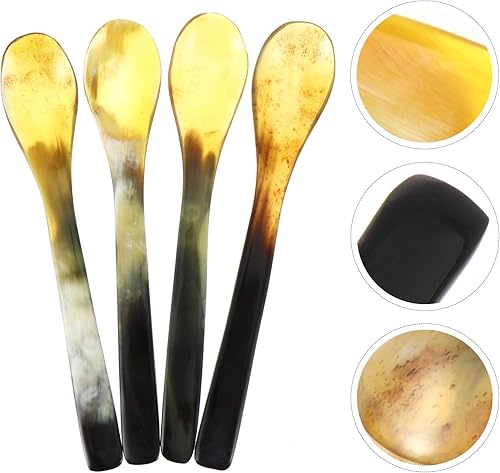 Miniatura 7 de Hemoton Cuerno de búfalo Cuerno de Buey Cuerno de Caviar Cuerno de Café Cuerno de Búfalo Cuerno Cuerno Caviar Cucharillas de Café Espresso para Té