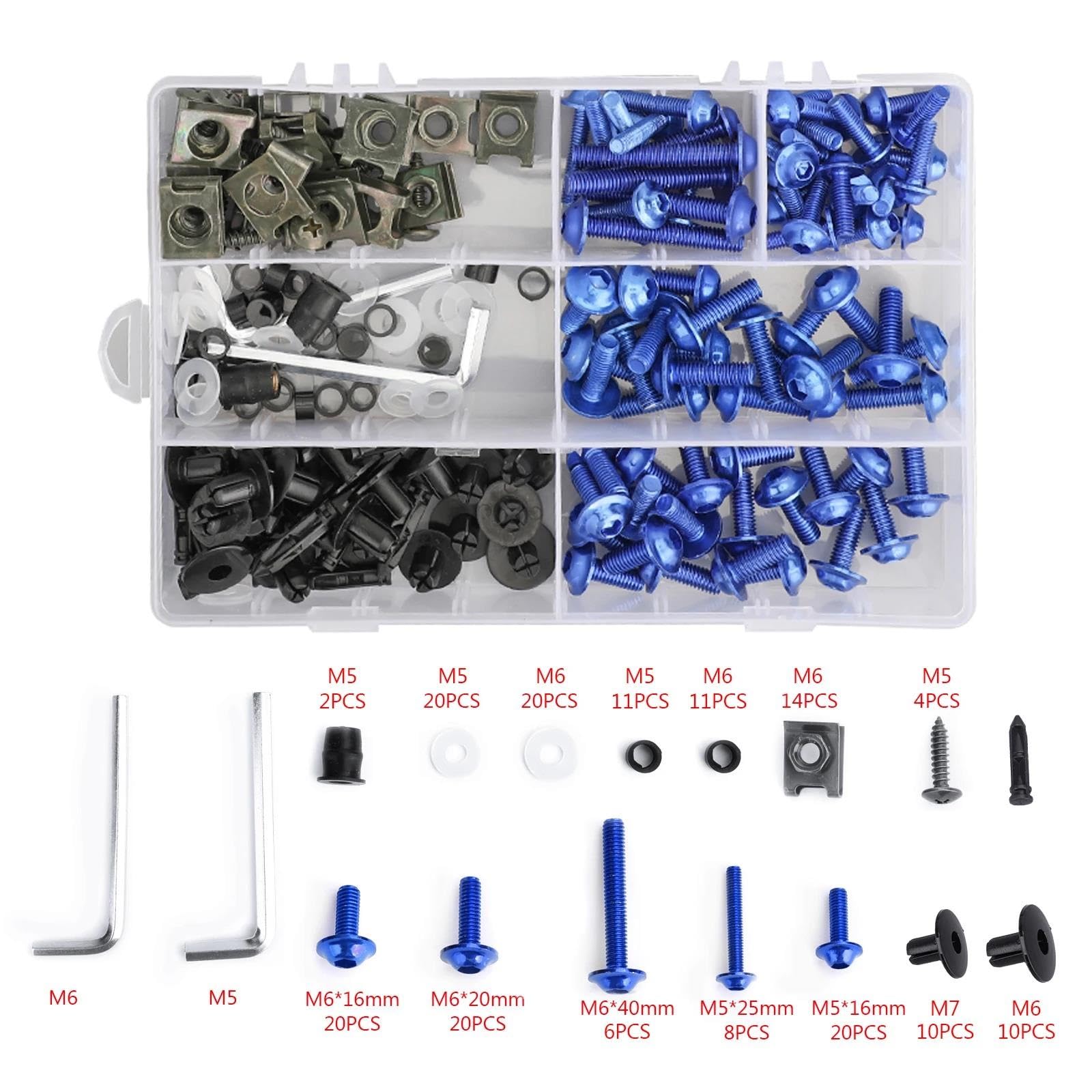 Kit De Tornillos Y Clips Para Carenado Kawasaki ZX-11 / ZZR1100D (1993-2001) | Genérico 6 Meses Garantía