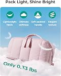 BAGSMART Travel Makeup Bag for Women, Portable Water-Resistant Cosmetic Case, Puffy Padded Make Up Organizer Pouch, Open Flat Toiletry Bag for Toiletries, Brushes, Pink