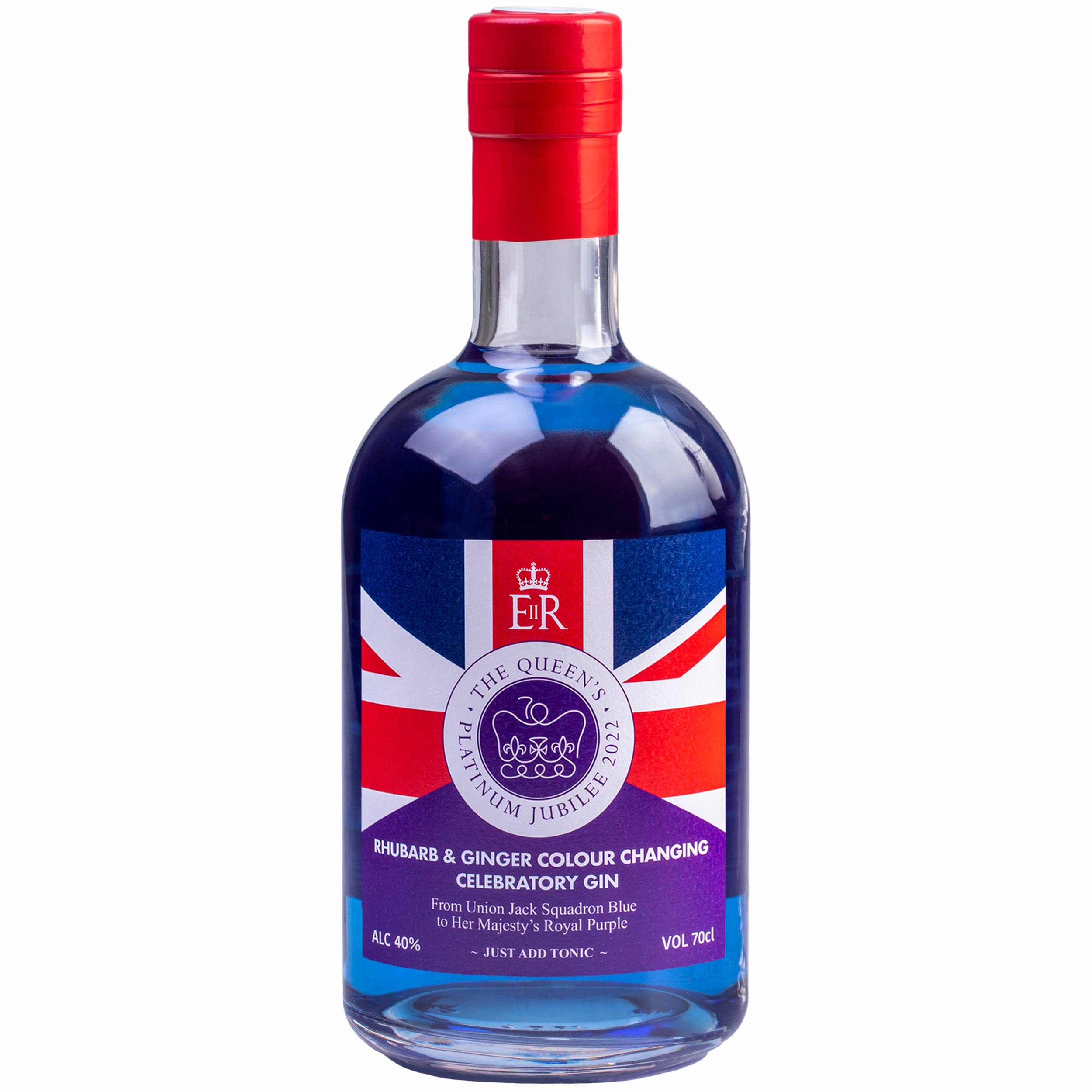 Buy Queens Jubilee 2022 Platinum Celebratory Rhubarb & Ginger Gin 70cl (ABV 40) Colour