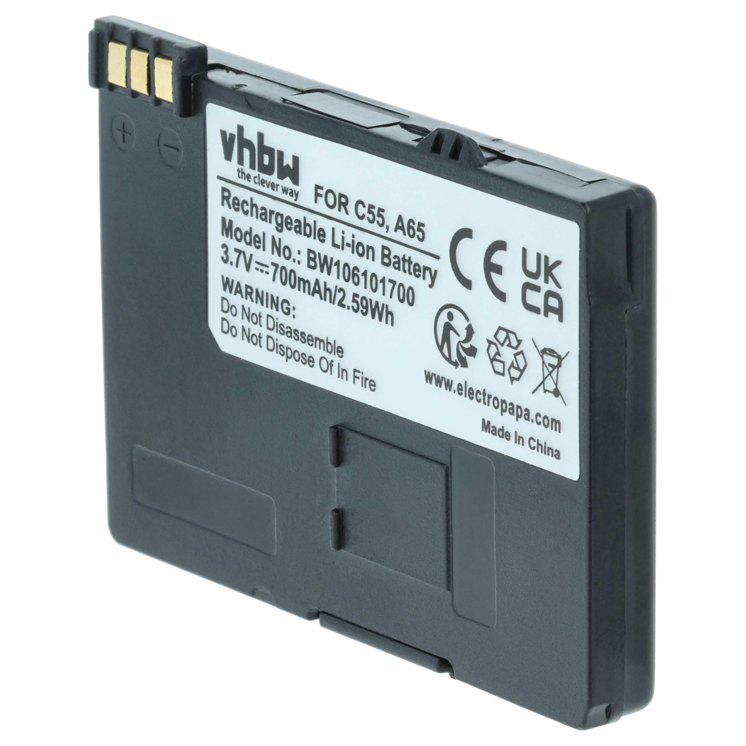 vhbw 2 x bateria kompatybilna z Siemens Gigaset SL3, SL37H, SL2 Professional, SL37, SL370, SL375 telefon stacjonarny bezprzewodowy (700mAh, 3,7V, Li-Ion)