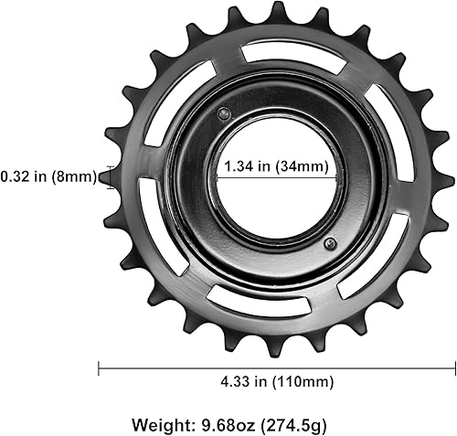 Miniatura 16 de Hycline Rueda libre de bicicleta de una sola velocidad: 16/18/20/22/24T Compatible con rueda libre de bicicleta de 1/2 '' × 1/8 '' - Piezas