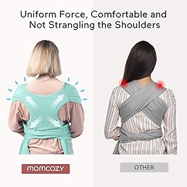 Momcozy Baby Wrap Carrier, Ergonomic Infant Slings for Newborn to Toddler 8-35 lbs, Adjustable Baby Wrap for Adult Fits Sizes XXS-XXL, Easy to Wear Baby Carriers, Lake Blue