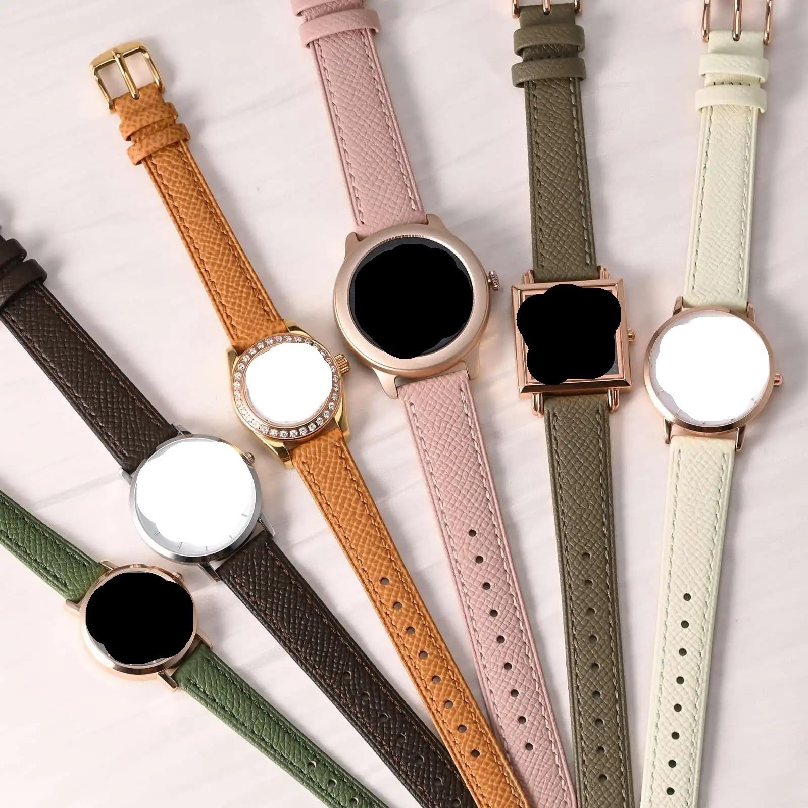 Bracelet de montre en cuir de rechange à dégagement rapide, unisexe