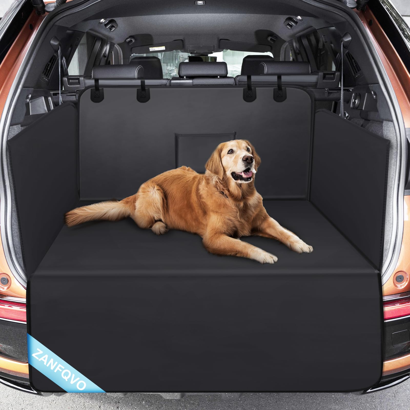 Zanfqvo Protection Coffre Voiture Chien avec Protection latérale - Imperméable Antidérapante Housse de Coffre pour Chien - Universelle Protection Coffre pour Camion, Voiture, SUV