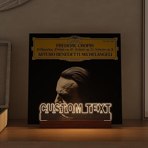 Miniatura 9 de Ammonite Vinilo giratorio personalizable con luz y soporte para discos, soporte de acrílico de madera para exhibición y almacenamiento de álbumes de